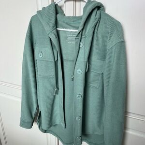 American Eagle Outfitters Mint Green Ribbed Jacket